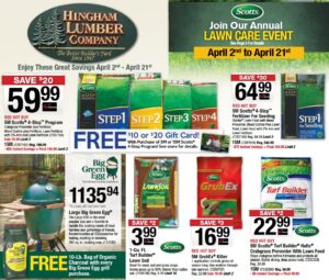 Hingham Lumber April 2018 Specials