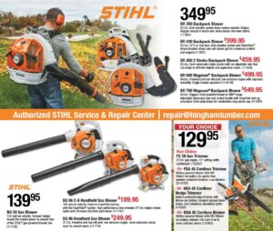 Hingham Lumber October 2018 Stihl Leaf Blower Sale