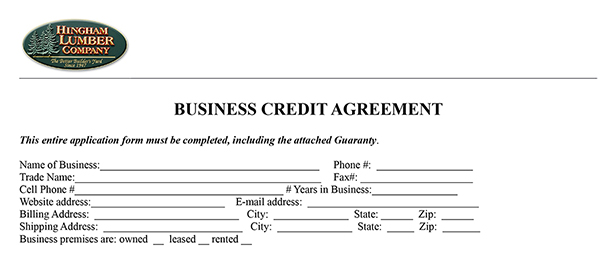 business credit agreement