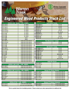 Warren Trask – Engineered Wood Products Stock list