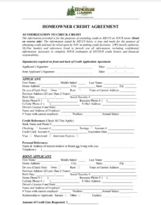 Homeowner Credit Agreement