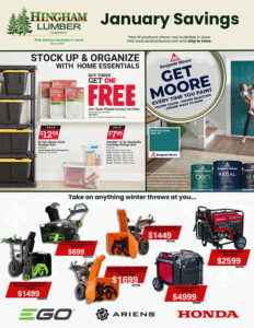 Hingham Lumber January Savings
