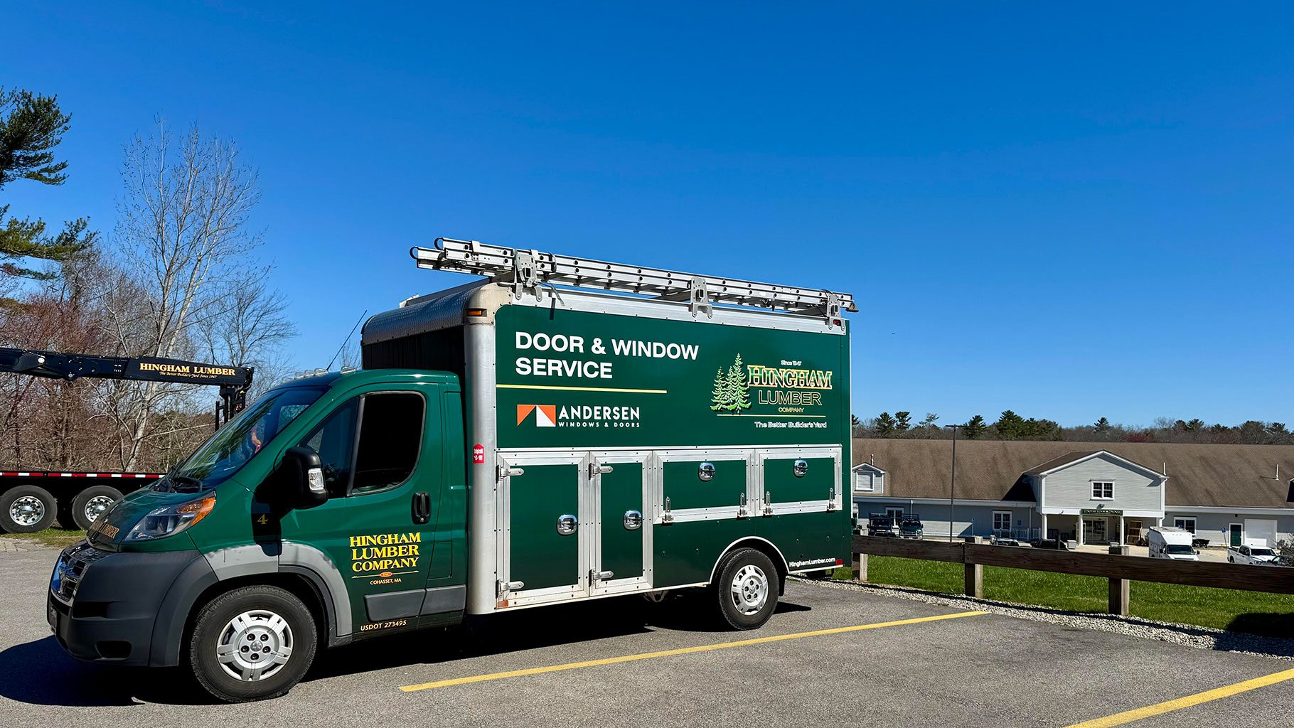 Hingham Lumber door & window service truck